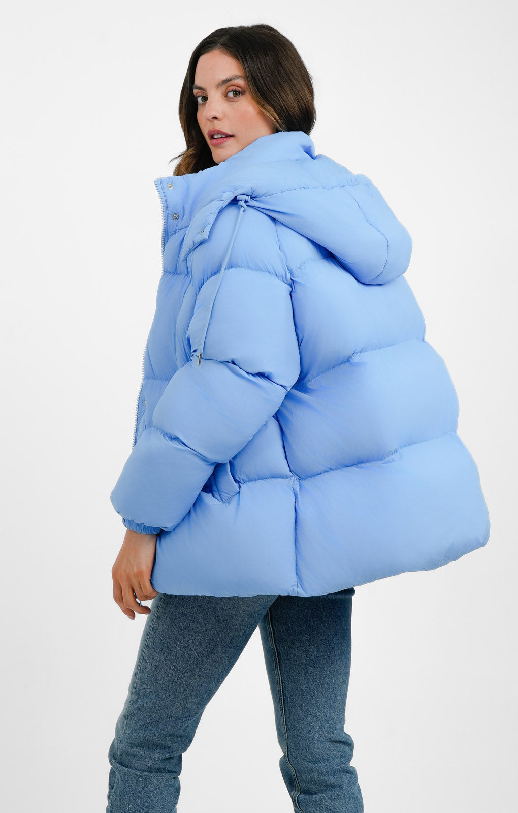 ASOS EDITION Hooded Puffer Jacket In Blue