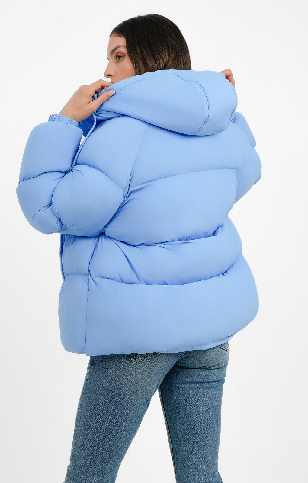 ASOS EDITION Hooded Puffer Jacket In Blue