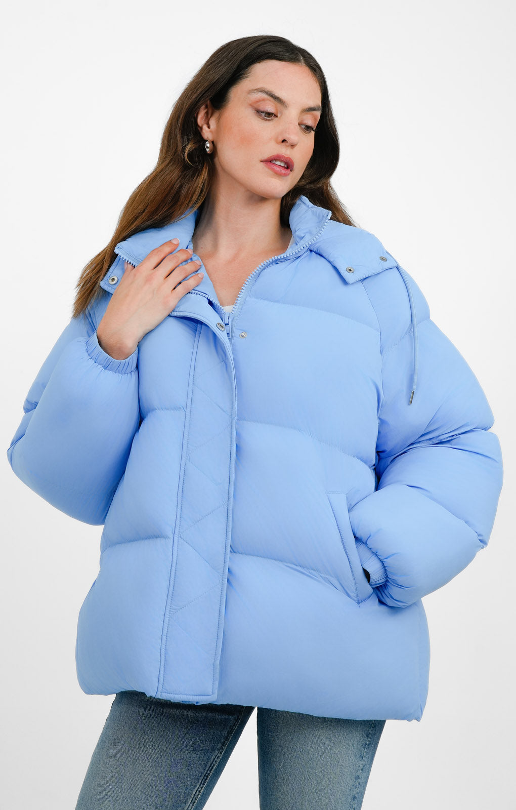 ASOS EDITION Hooded Puffer Jacket In Blue