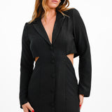 ASOS DESIGN Blazer Mini Dress With Cut Out Back Detail In Black