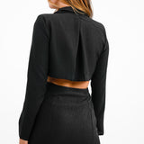 ASOS DESIGN Blazer Mini Dress With Cut Out Back Detail In Black