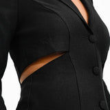 ASOS DESIGN Blazer Mini Dress With Cut Out Back Detail In Black