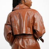 Topshop Longline Trench In Milk Chocolate