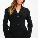 Topshop Premium Limited Edition Extended Shoulder Blazer In Black