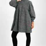 Whistles Cord Smock Mini Dress In Black Floral