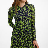 Whistles Long Sleeve Ruched Maxi Dress In Mesh Floral