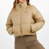 Columbia Puffect Cropped Jacket In Beige