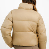 Columbia Puffect Cropped Jacket In Beige