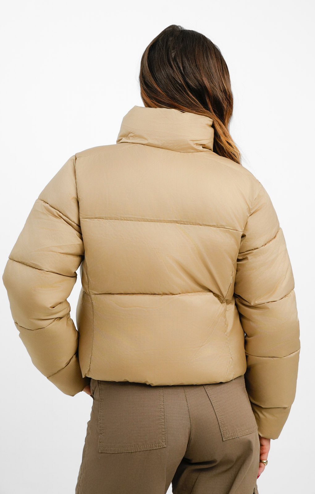 Columbia Puffect Cropped Jacket In Beige