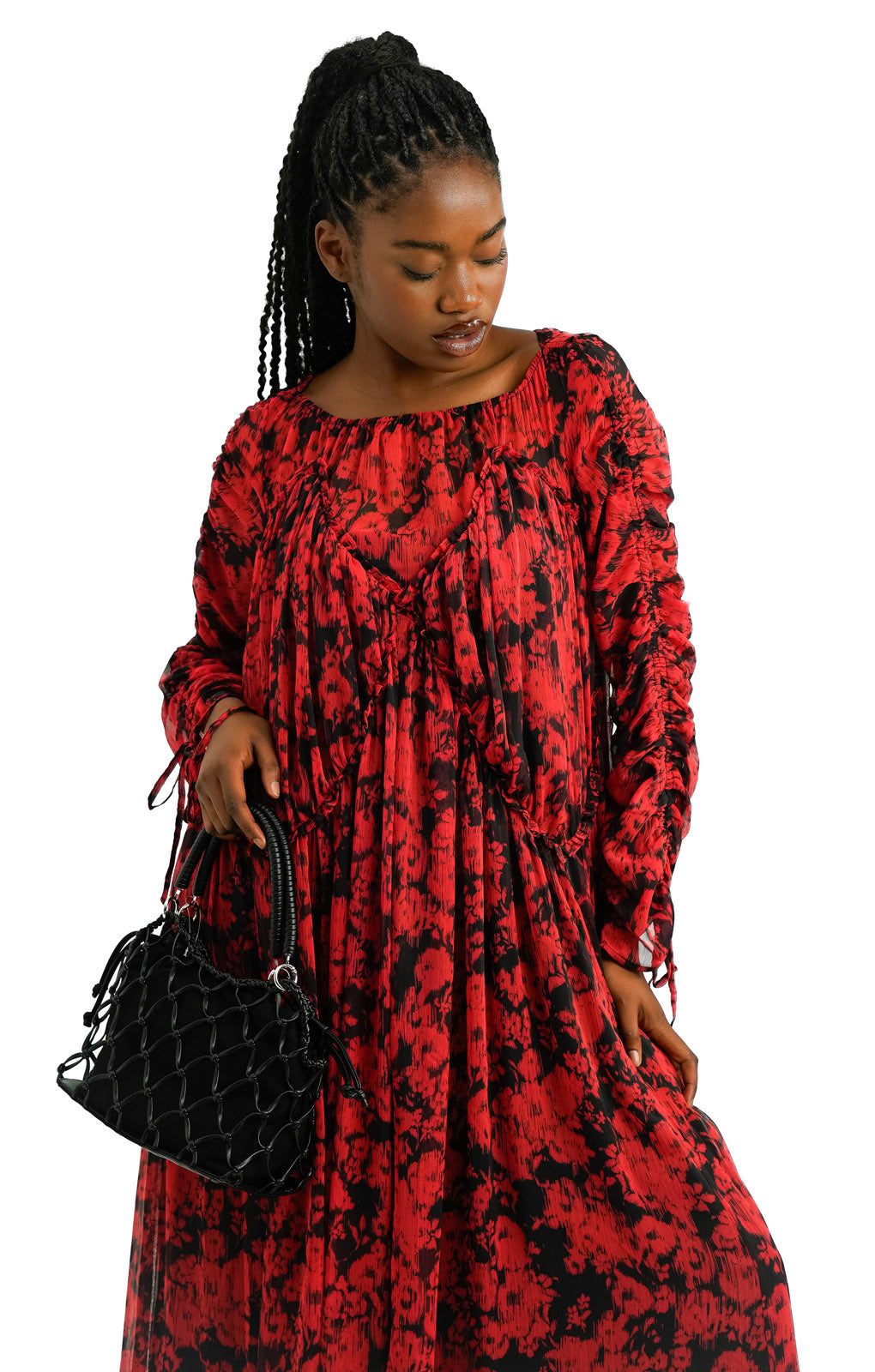 Topshop Channelled Chuck On Printed Maxi Dress In Multi