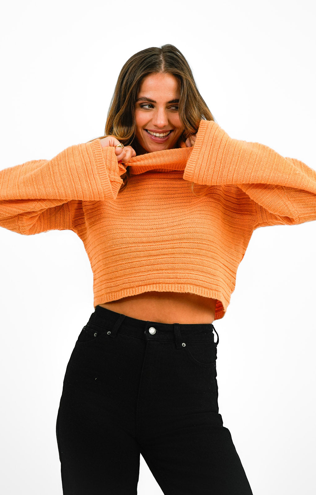 NA-KD Wool Blend Turtle Neck Jumper In Multi