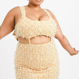 ASOS DESIGN Curve Dripped Jewel Embellished Twill Mini Dress With Cut Out Drop Waist Detail In Stone