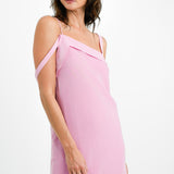 Topshop Two Tone Midi Slip Dress In Blush Pink