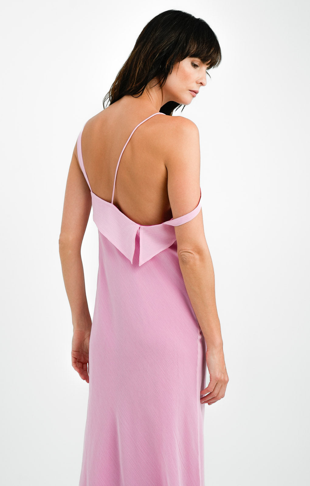 Topshop Two Tone Midi Slip Dress In Blush Pink