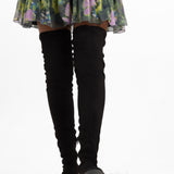 ASOS DESIGN Kingsley Over The Knee Boot In Black Micro