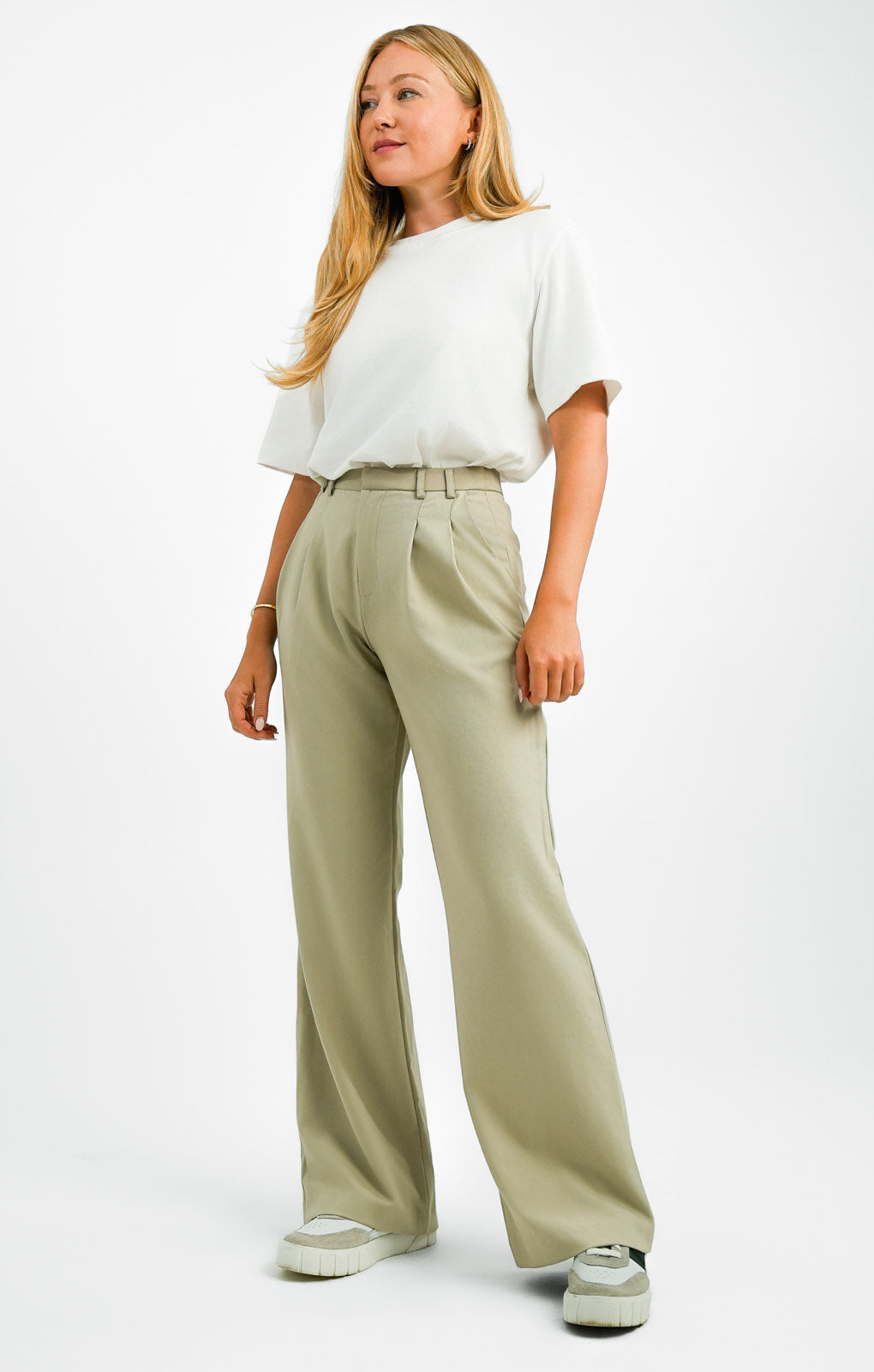 Miss Selfridge Satin Panel Trouser In Khaki