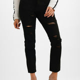 Armani Exchange Ripped Boyfriend Fit Jeans In Black