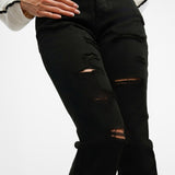 Armani Exchange Ripped Boyfriend Fit Jeans In Black