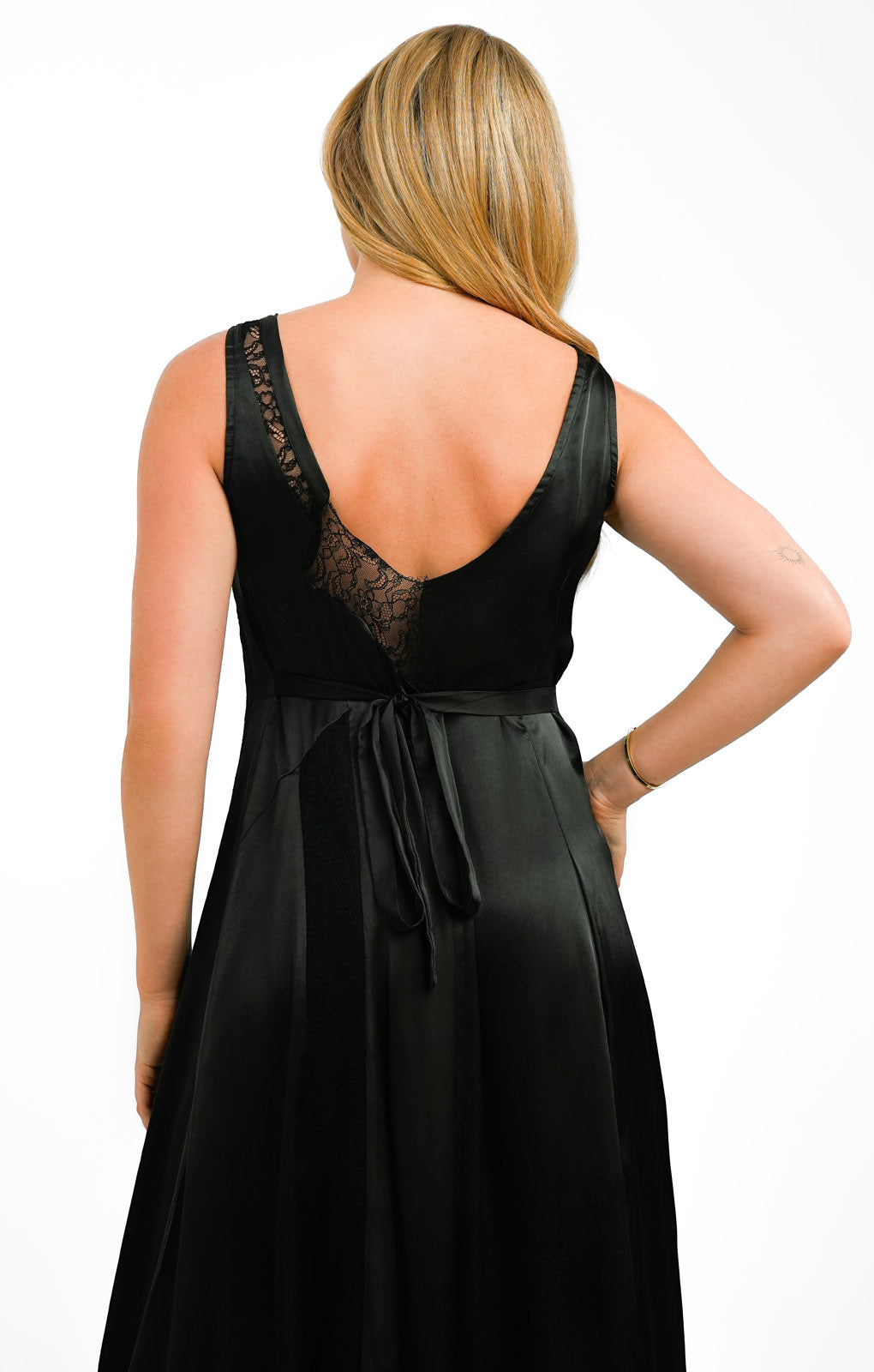 Topshop Satin And Lace Chuck On Midi Dress In Black