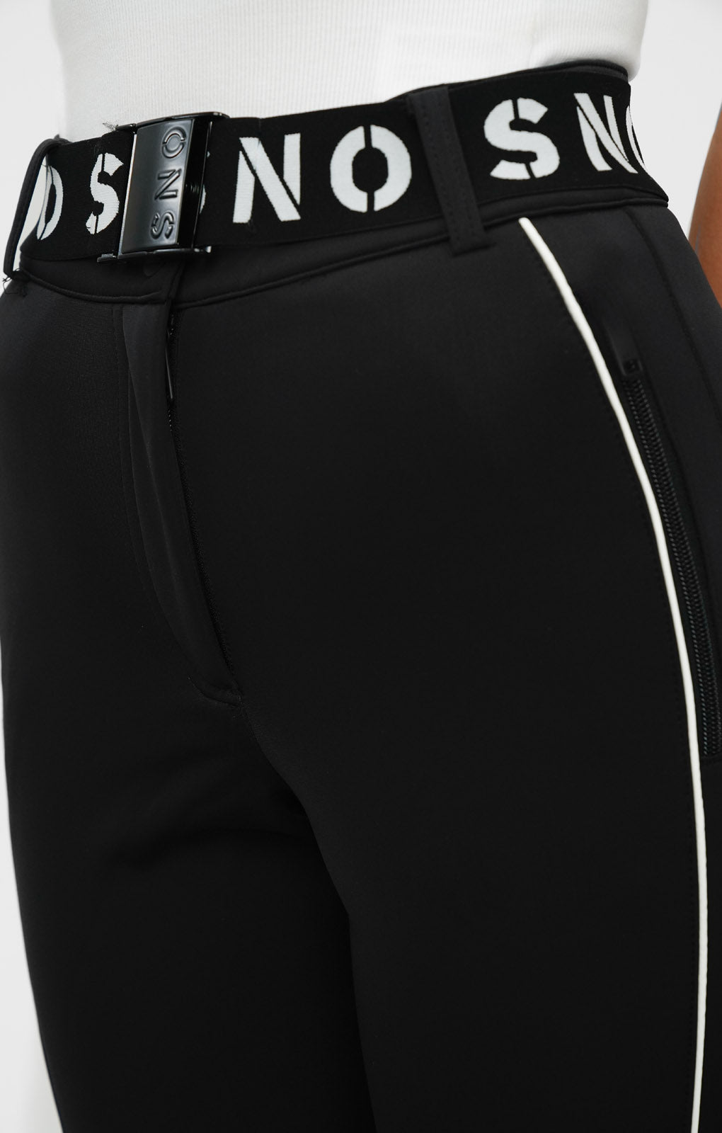 Topshop Sno Stretch Slim Leg Ski Trouser With Stirrups In Black
