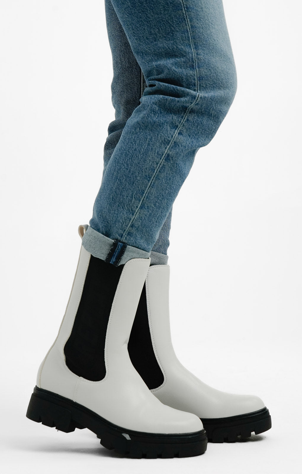 Replay Logo Chunky Boots In White