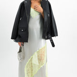 Muubaa Oversized Longline Leather Jacket In Black