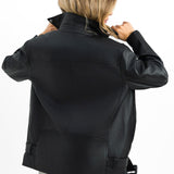 Muubaa Oversized Longline Leather Jacket In Black