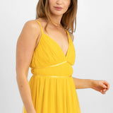 Anaya Petite Tulle Maxi Dress With Tiered Skirt In Yellow