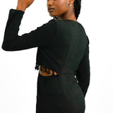 Never Fully Dressed Textured Cut-Out Tassel Midaxi Dress In Black