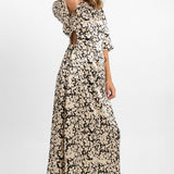 Topshop Floral Cut Out Midi Dress In Mono