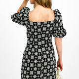 Never Fully Dressed Petite Broderie Bardot Mini Dress In Monochrome Print