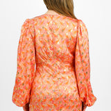 Never Fully Dressed Petite Balloon Sleeve Mini Dress In Ombre Shell Print
