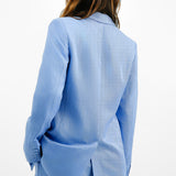 Linen Blend Co-Ord Blazer In Blue