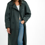 Topshop Reversible Long-Line Padded Trench Coat In Charcoal