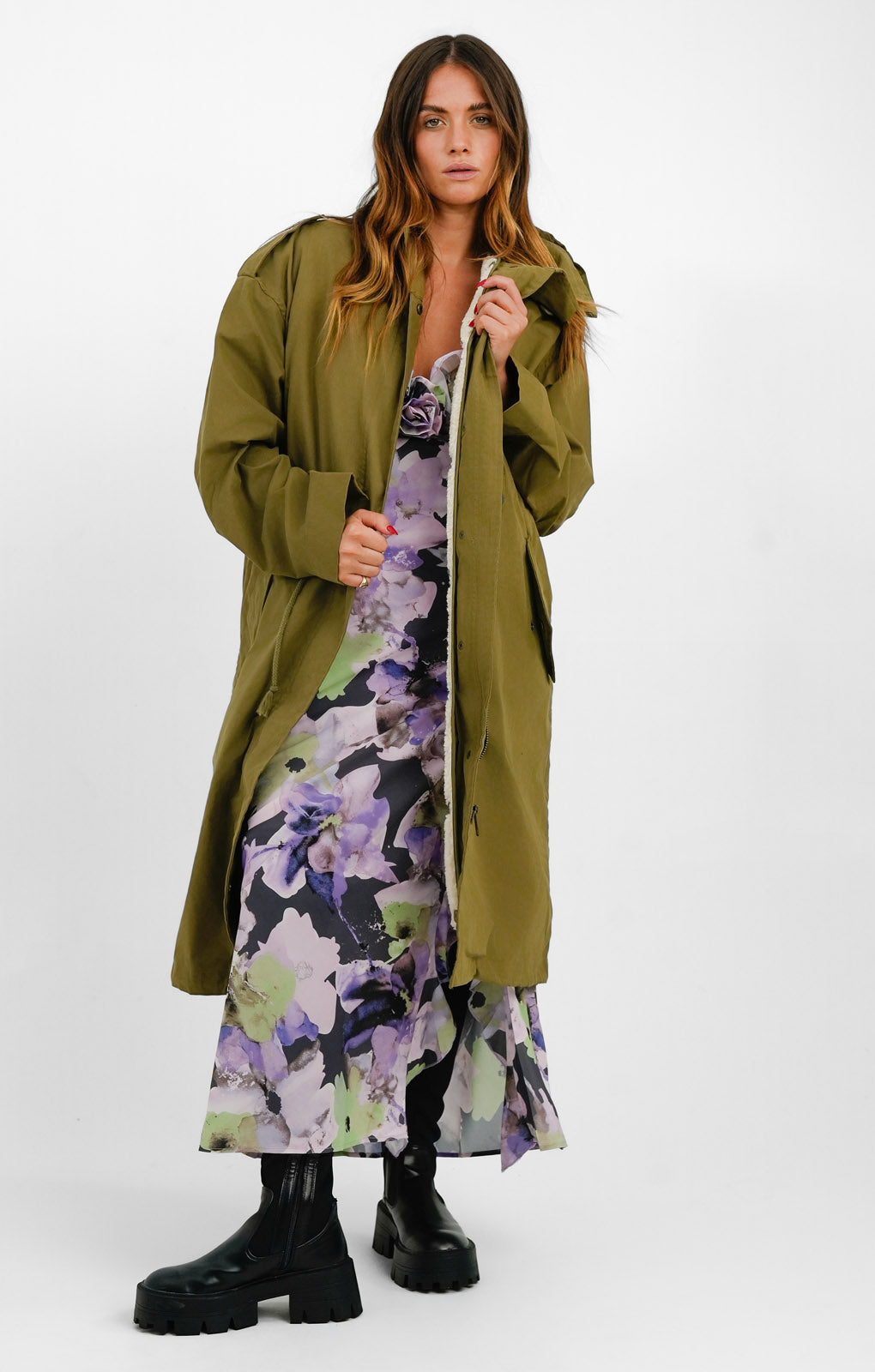 ASOS DESIGN Parka With Detachable Borg Lining In Olive