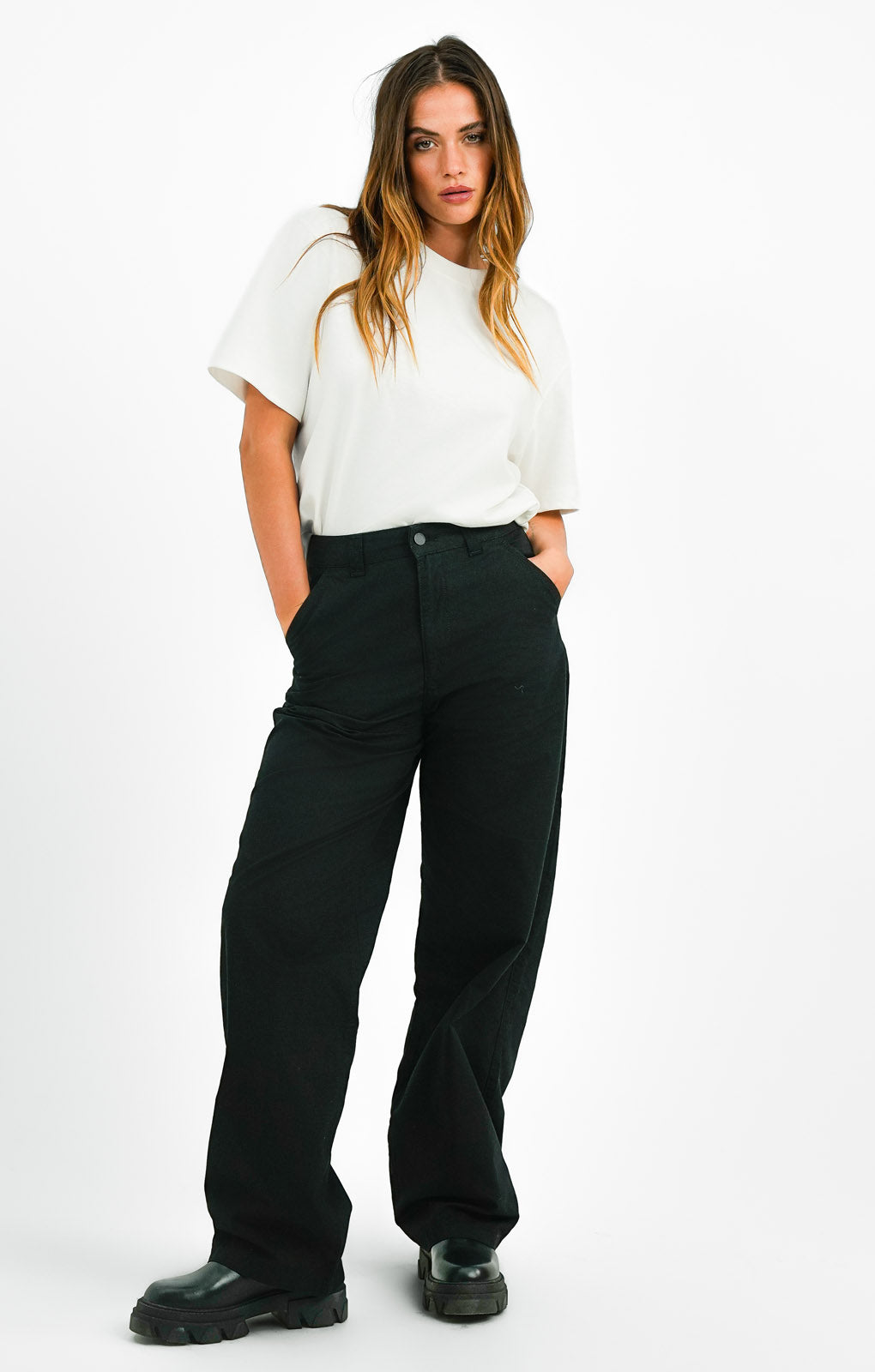 Dr Denim Donna Trousers In Black