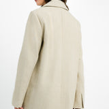 ASOS DESIGN Tall Twill Grandad Oversized Blazer In Oatmeal