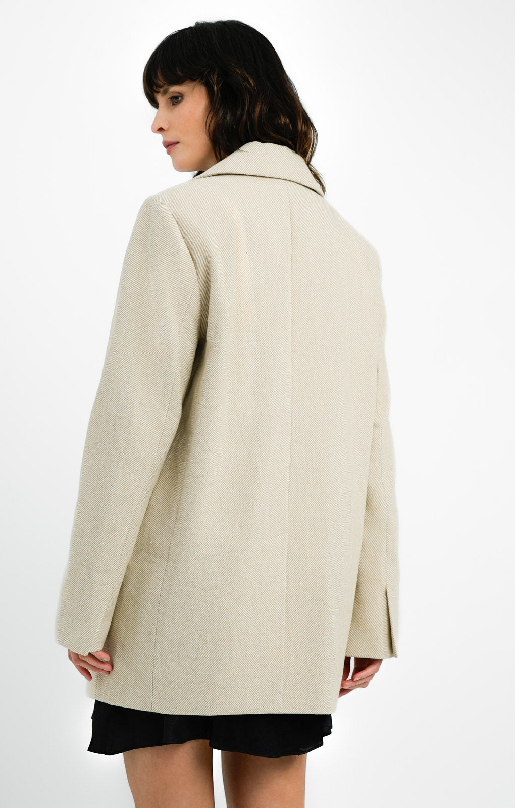 ASOS DESIGN Tall Twill Grandad Oversized Blazer In Oatmeal