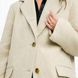 ASOS DESIGN Tall Twill Grandad Oversized Blazer In Oatmeal