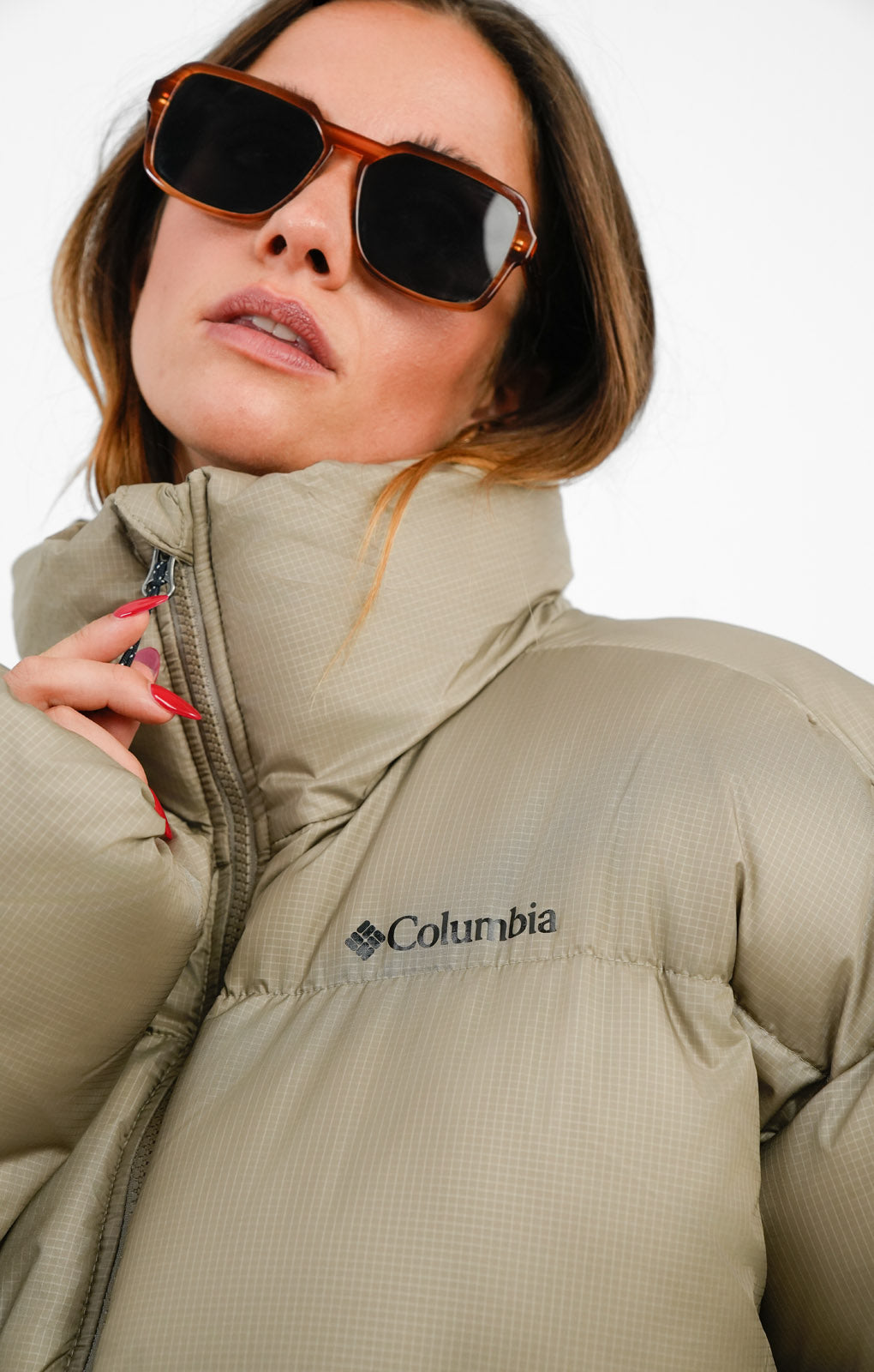 Columbia Puffect Surplus Oversized Puffer Coat In Tusk