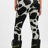 Topshop Sno Cow Print Stretch Slim Leg Ski Trouser With Stirrups In Multi