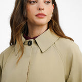 ASOS DESIGN Premium Top Collar Trench In Stone