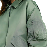 Topshop Reversible Collared Nylon Bomber Jacket With Stripe In Khaki