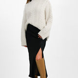 Topshop Ruched Side Maxi Skirt In Black
