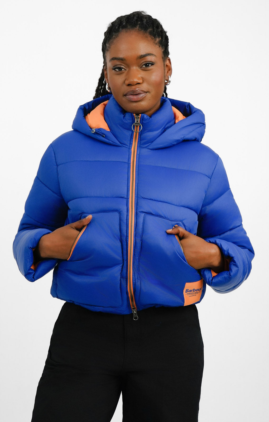Barbour x ASOS Exclusive Hooded Puffer Coat In Blue