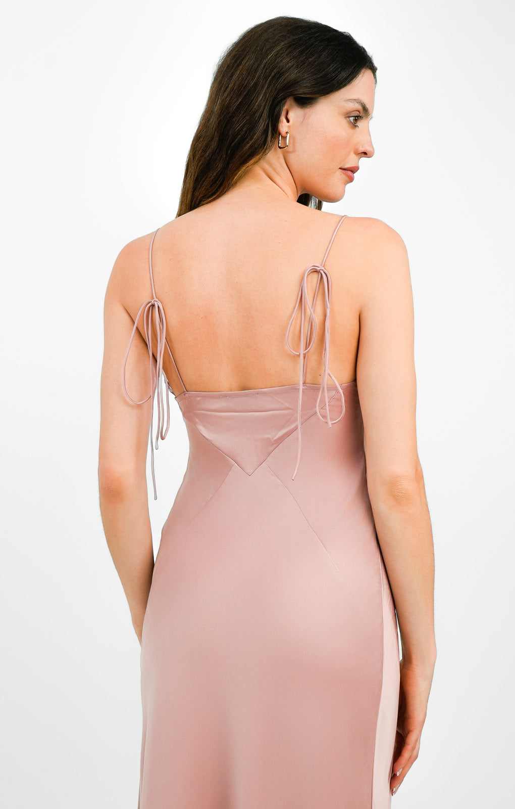 Bardot Satin Midi Dress In Pink Rose