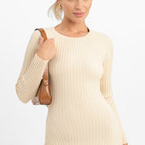 Bardot Midi Knit Dress In Cream
