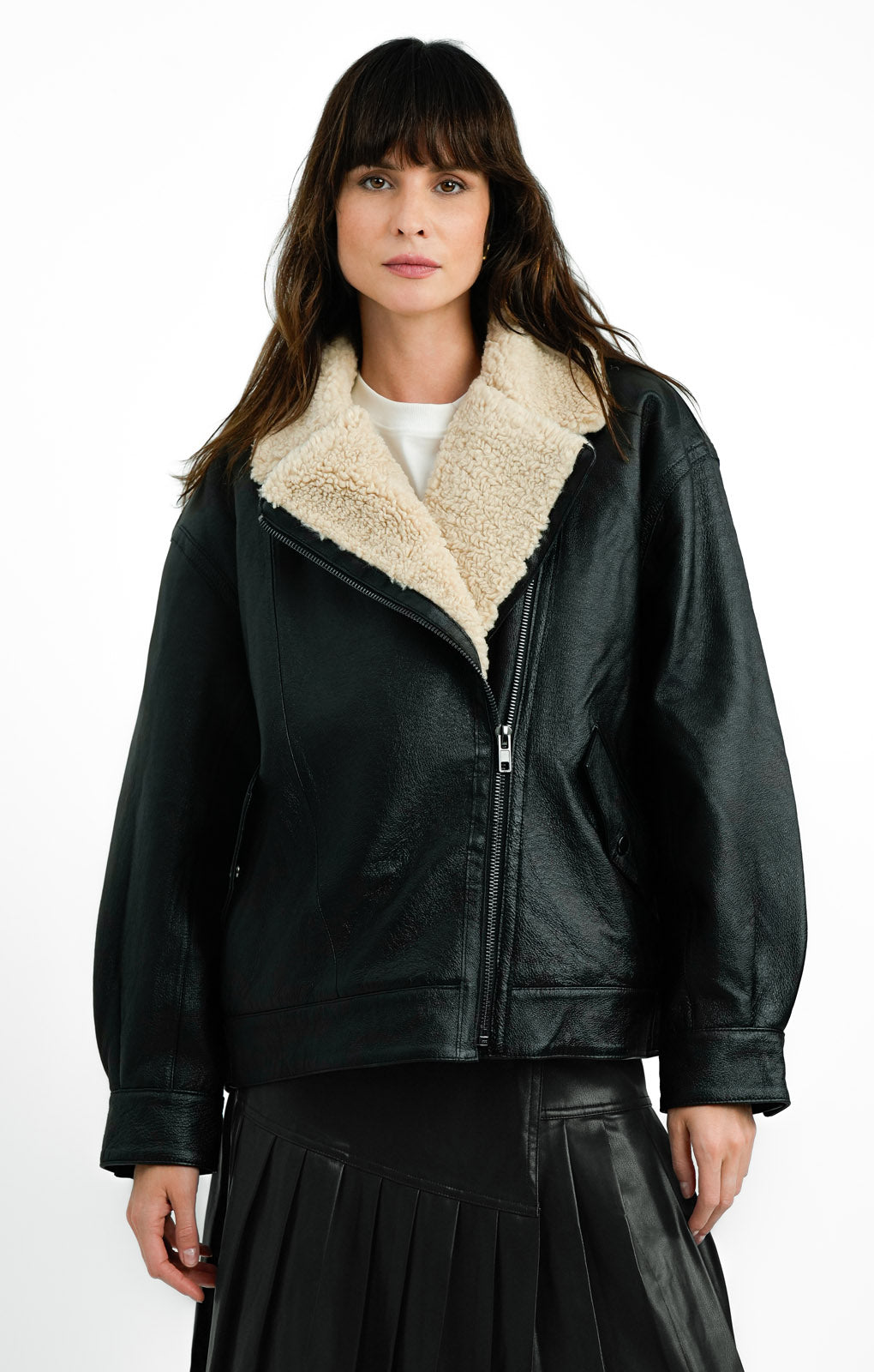 ASOS EDITION Real Leather Ultimate Aviator Coat In Black