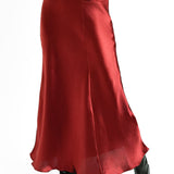 Topshop Tall Asymmetric Maxi Skirt With Ruched Panel In Spice