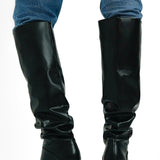 ASOS DESIGN Clove Cone Heel Slouch Knee Boots In Black